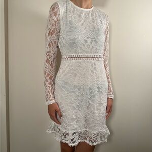 Elegant White Lace Dress